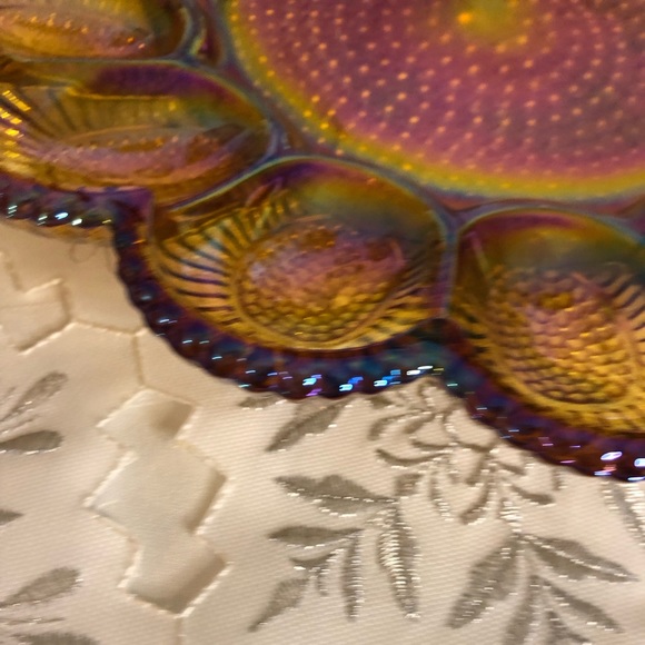 MCM carnival glass egg dish - Picture 3 of 9